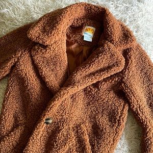 burnt orange long jacket